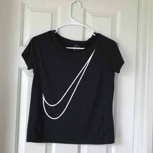Nike Dri-Fit Black Tee with Swoosh